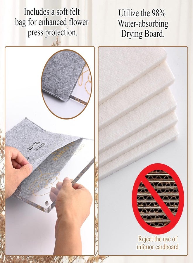Foboull 10" x 10" Acrylic Flower Pressing Kit with Storage Bag and Detailed Instructions, Gift Flower Pressing Kit for Adults, DIY Plant Preservation - Image 5